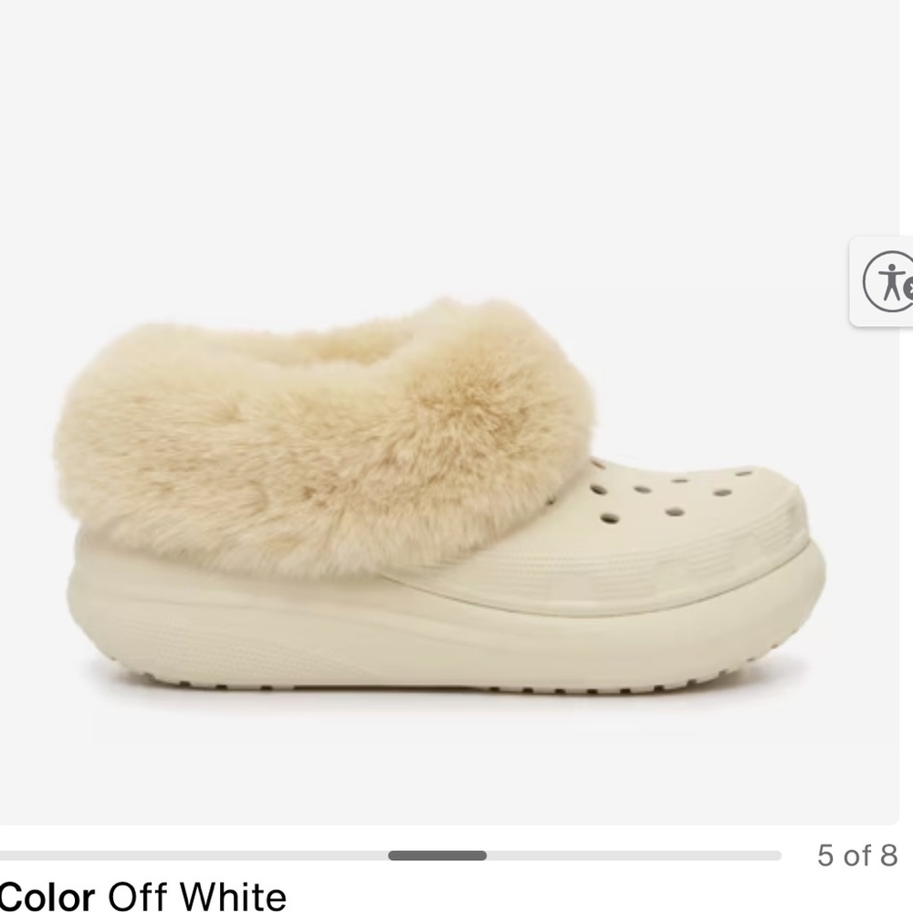 Crocs women’s Faux Fur Lined Clogs in Cream